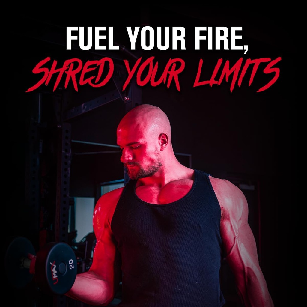 Jacked Factory Nitrosurge Shred Max Preworkout - High-Performance Thermogenic Pre Workout Powder for Men and Women with L Citrulline, Acetyl L Carnitine, Organic Caffeine - 40 Servings, Cherry Bomb 3