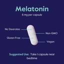 BESTVITE Melatonin 6mg (240 Vegetarian Capsules) (120 x 2) - No Stearates - Vegan - Non GMO - Gluten Free 6