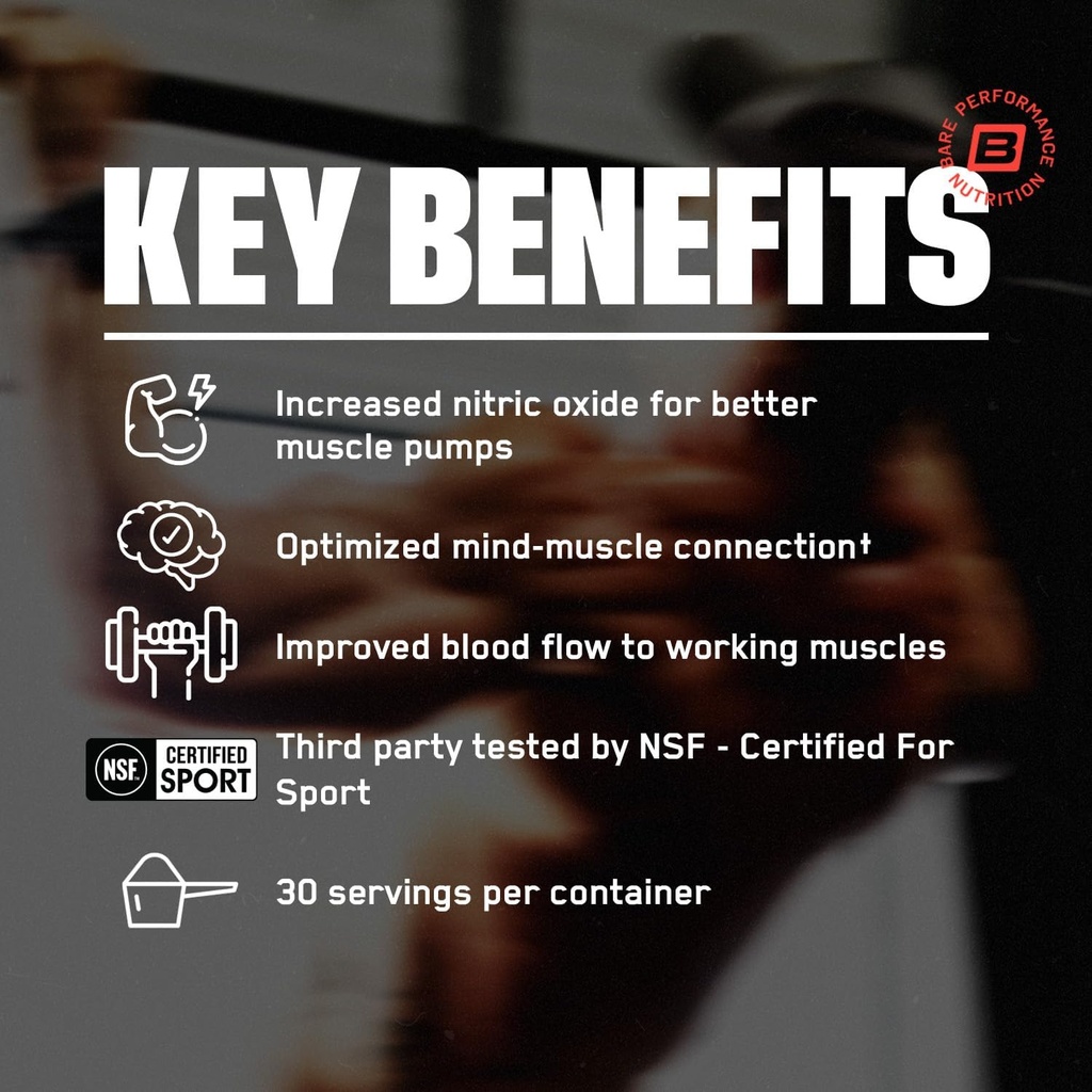 BARE PERFORMANCE NUTRITION BPN Endo Pump Pre-Workout Muscle Pump Enhancer, Increased Blood Flow/Oxygen Transport to Muscles, Prickly Pear 4
