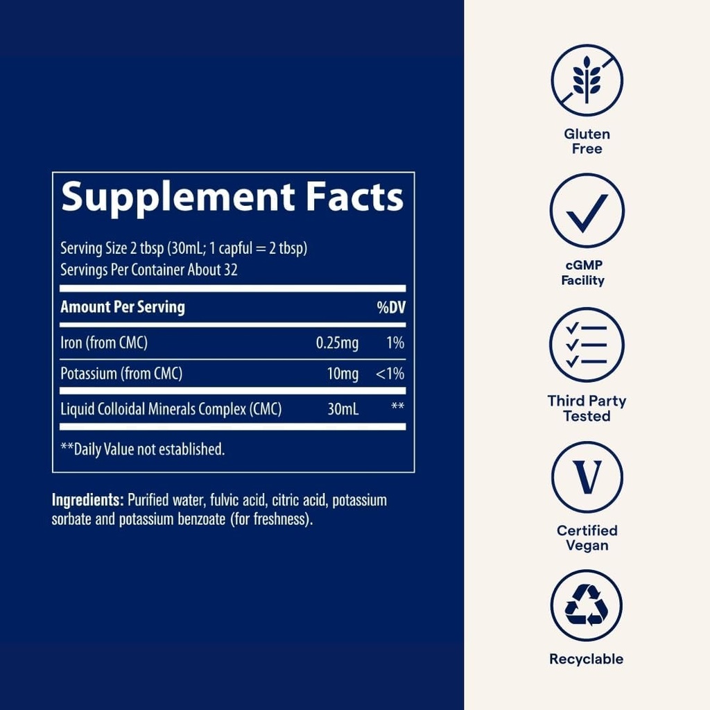 Trace Minerals Colloidal Minerals - Immune Health & Energy Support - High-Potency Potassium Supplement with Fulvic Acid - Mineral Absorption Supplement for Men & Women - 32 fl oz (About 32 Servings) 6