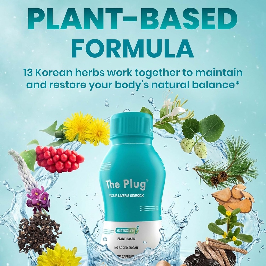 The Plug Liver Cleanse Detox & Repair Drink - Plant Based Herbal Electrolyte Drink for Liver Support & Health, Bloating Relief, Restore Antioxidants & Minerals | Liver Complex Energy Drink (24-Pack) 5