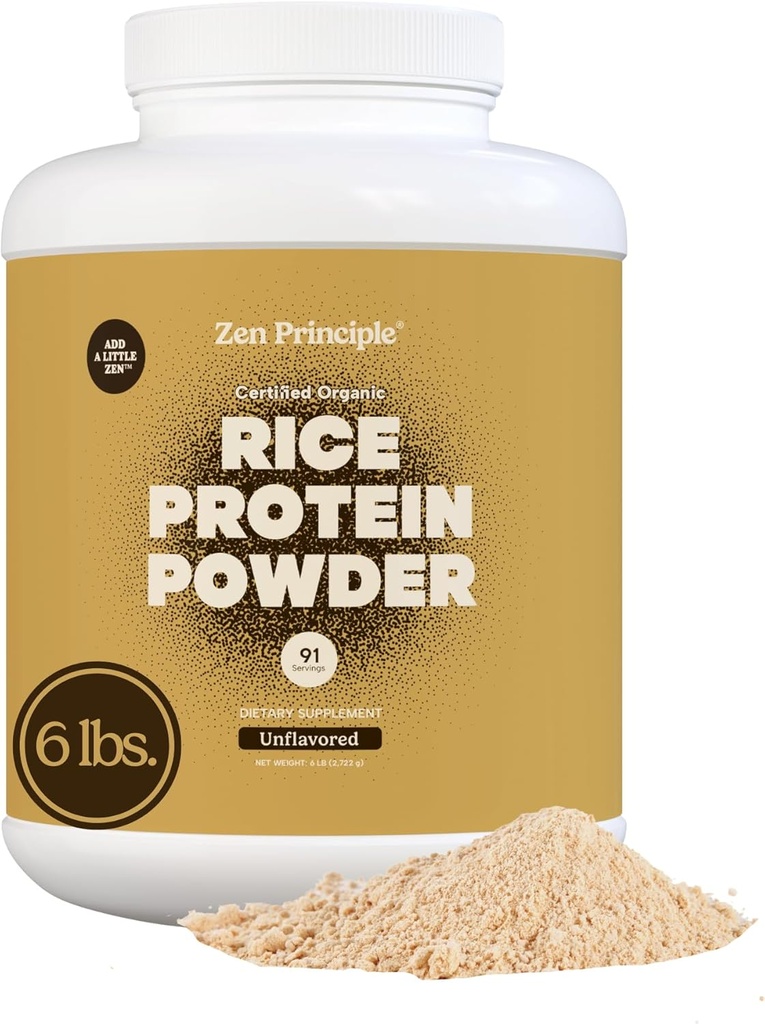 Zen Principle Organic Brown Rice Protein 6 LB. USDA Certified Organic. Unflavored. Non-GMO. Vegan. 2