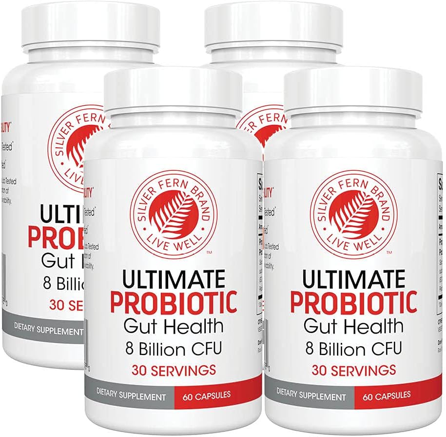 Silver Fern Brand Ultimate Probiotic 4-Pack – Probiotics for Women & Men – 8 Billion CFU Spore-Forming Gut Health Supplement – DNA Verified, Probiotic, Shelf-Stable, High Survivability – 240 Capsules 2