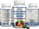 Fruit and Veggie Superfood Greens - 28 Fruits and Vegetables incl. Alfalfa, Barley Grass, Spirulina, Beet Root, Tart Cherry, Concentrated Natural Antioxidants- 60 Tablets 5