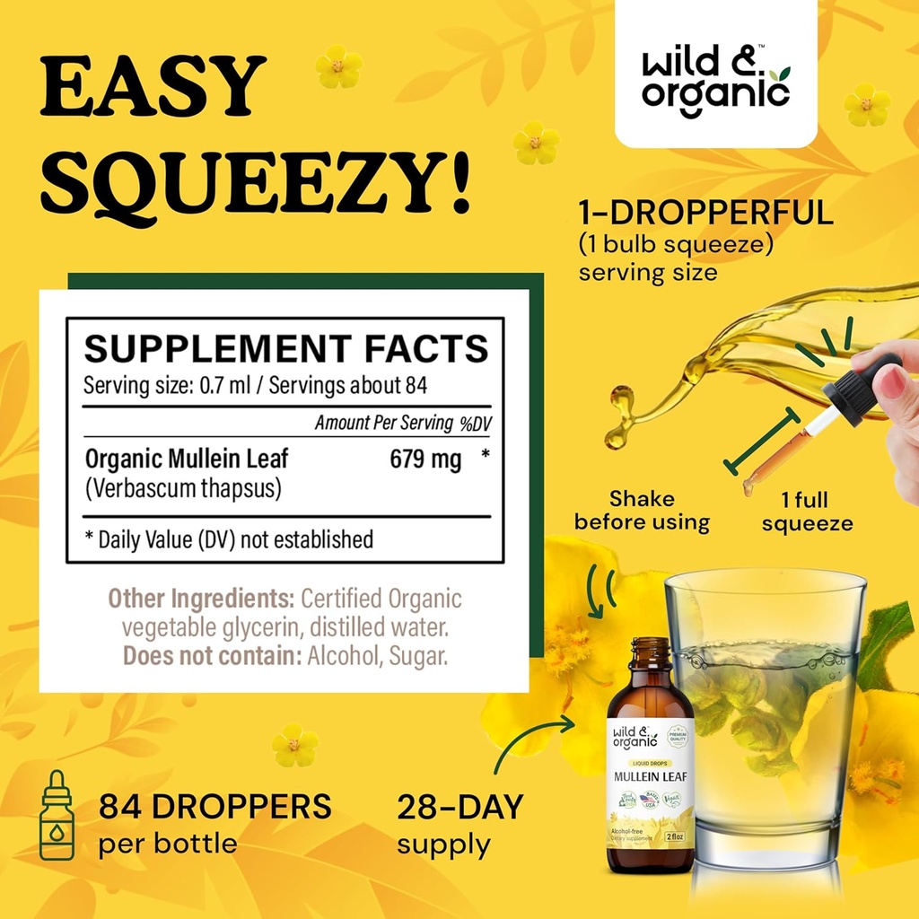Wild & Organic Mullein Drops 2 oz & Chlorophyll Gummies 60 Chews 4