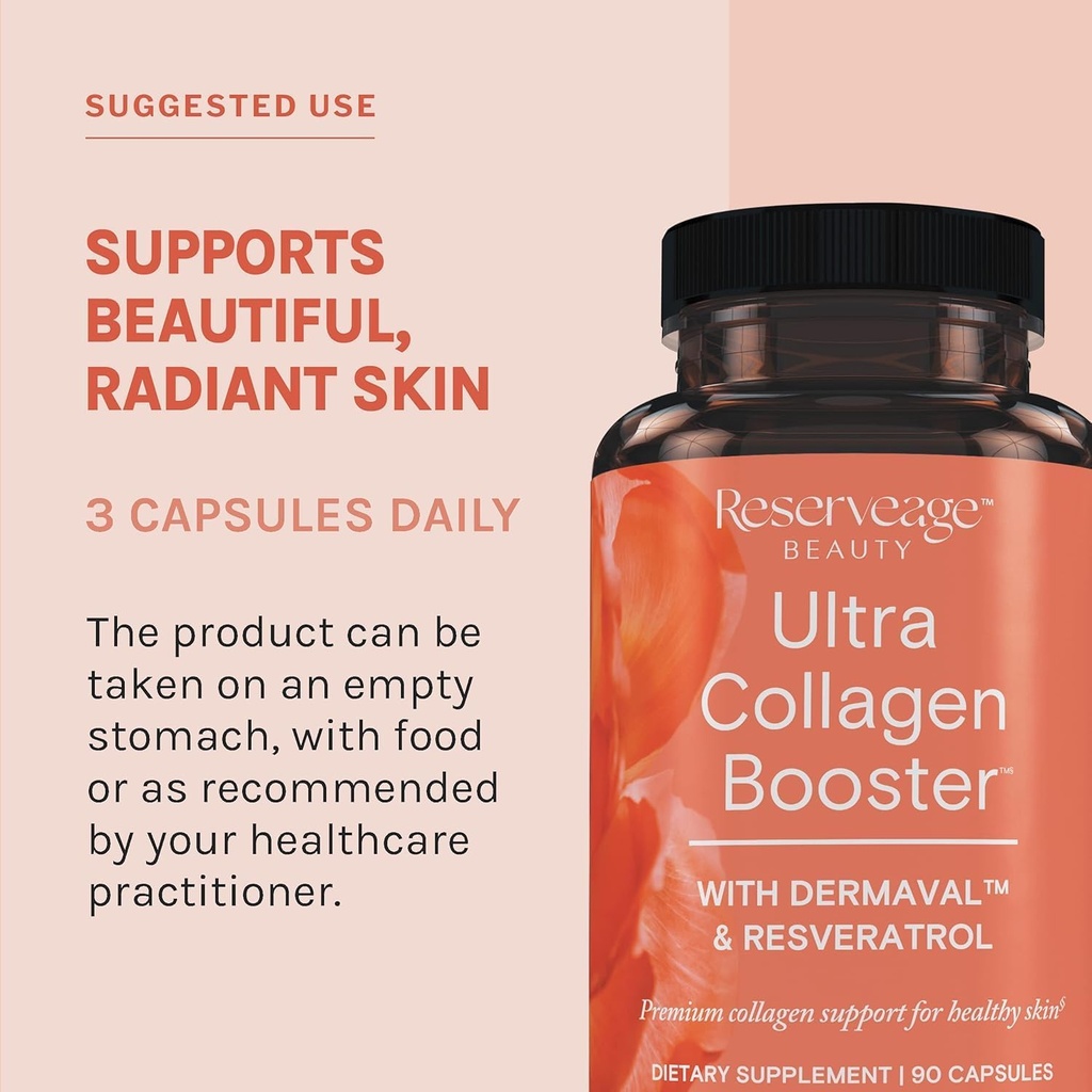 Reserveage Ultra Collagen Booster & Keratin Hair Booster - Features Dermaval, Biotin & Resveratrol - Support Hair & Skin - 90 Ultra Collagen Capsules, 60 Keratin Capsules 4