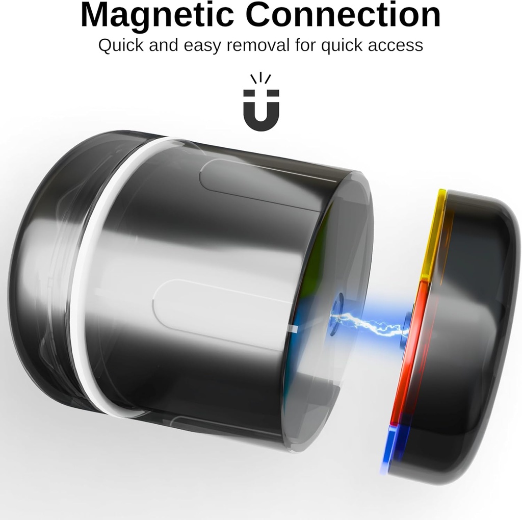 Large Supplement Organizer Bottle - Pill Dispenser 2 in 1 - Big Vitamin Holder and Portable Magnetic Pill Box with 7 Compartments Medication Storage Container Sorter with Labels Travel Medicine Case 5