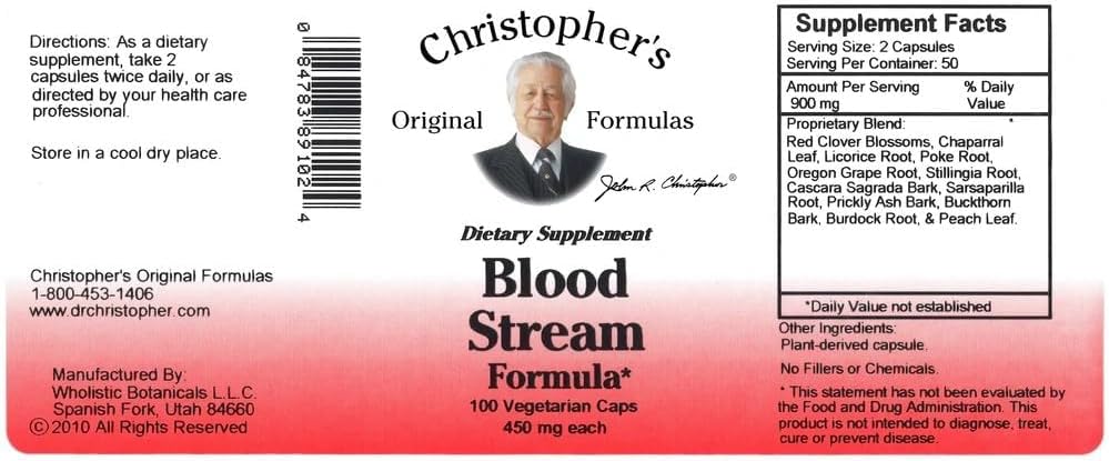 Christopher's Original Formulas Blood Stream Formula - Blood Circulation Supplements - Supports Vein Elasticity, Clean & Pure Bloodstream 4