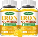 2 Pack Iron Gummies for Women & Men - Vegan Iron Supplement for Anemia & Iron Deficiency, with Vitamin B12, Vitamin C, Zinc, Folate - Energy Boost, Sugar-Free, Pineapple Flavor, 120 Count 2