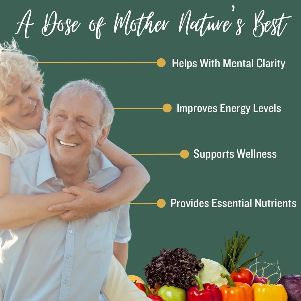 SUBSTANCE. 4-pck Nature's Sustenance Daily Greens, Daily Fruit and Veggies Supplement - Enhance Energy, Mental Clarity - Fruits and Vegetables Supplements - US Made, Vegan-Friendly - 120 Servings. 4