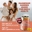 Magnesium Oxide 400mg Gummies, Magnesium Oxide Chewable Supplement for Muscle, Nerve & Heart Health, Vegan, Pinapple Flavor, 60 Count 6