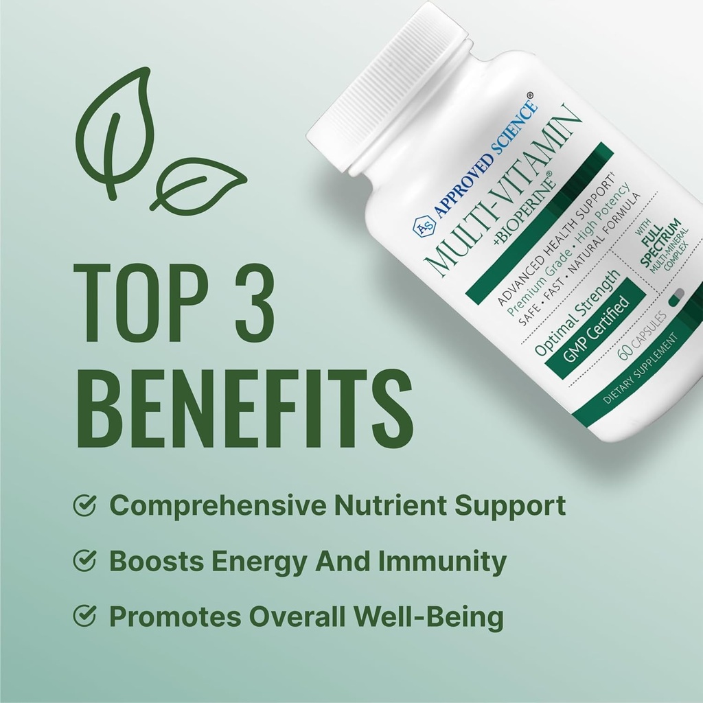 Approved Science Multi-Vitamin - with Full-Spectrum B-Vitamins, Green Tea, Lutein, Lycopene, Zeaxanthin, BioPerine - 360 Capsules - 6 Month Supply 4