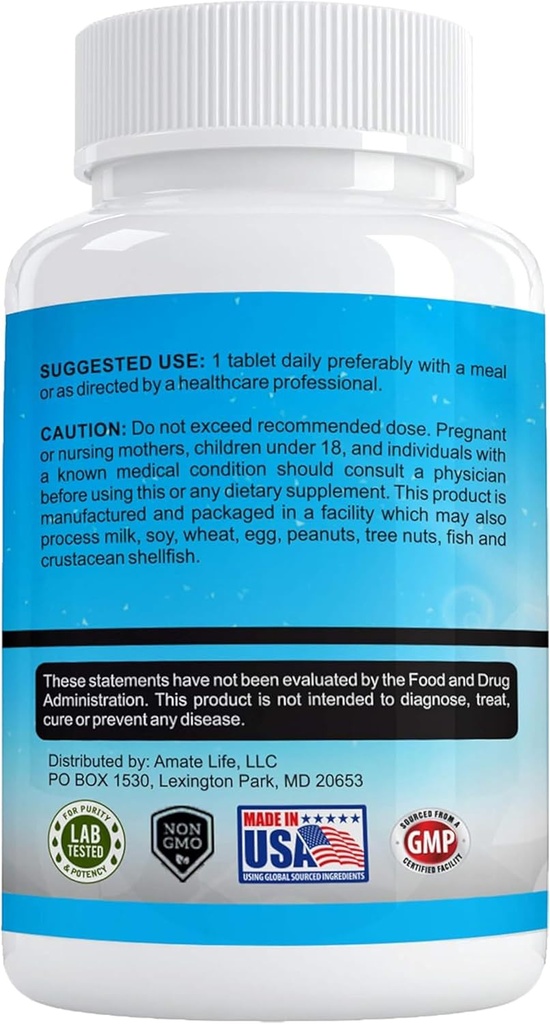 Aamatec Life Zinc Supplement 50 mg - Oxide/Citrate for Immune Support and Metabolism Support - Vegan Zinc 50mg Supports Heart and Eye Health - 100 Tables for Men and Women 5