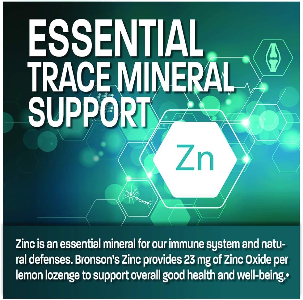 Bronson Zinc Lozenges Antioxidant & Immune Support Supplement Lemon Flavored, 180 Chewable Tablets 5