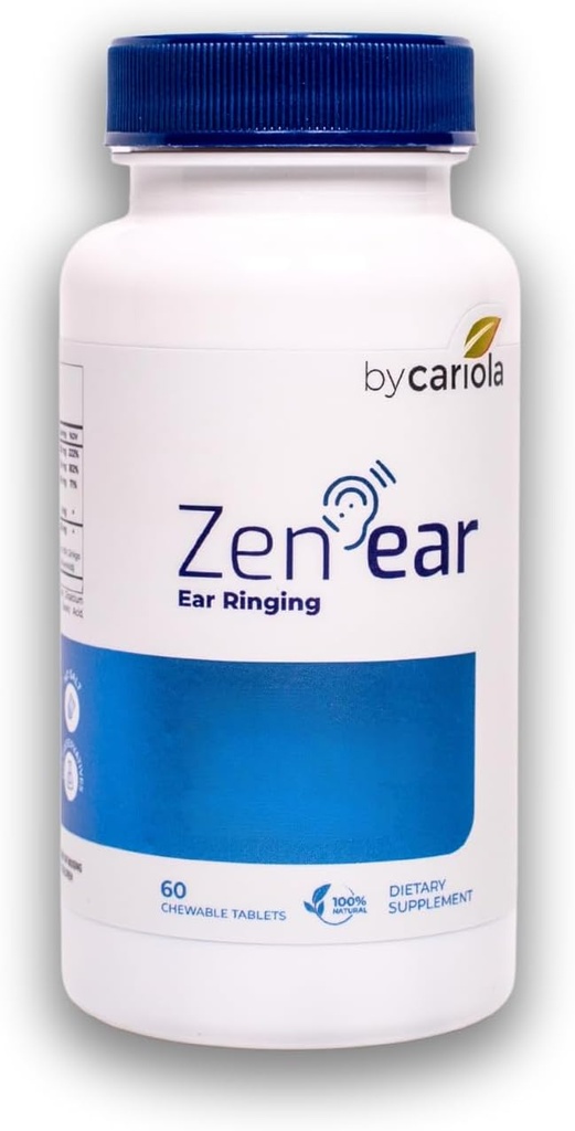 Zen Ear Tinnitus Relief for Ringing Ears - Chewable Ear Health Herbal Supplement with Magnesium, Zinc, B Complex, Bioflavonoids - Reduce Noise & Promote Clarity - 60 Tablets (30 Servings) 2