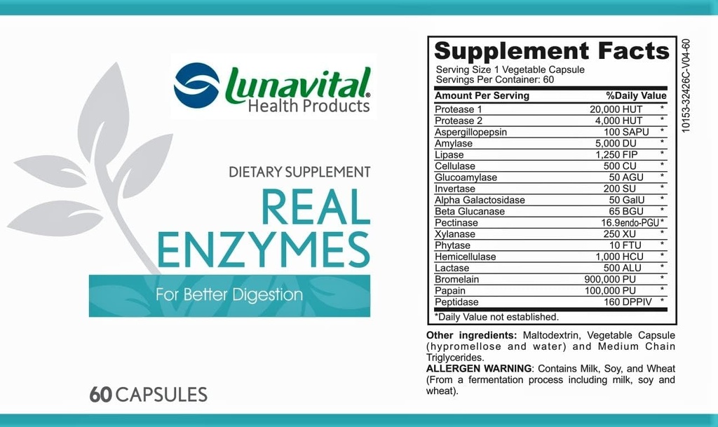 Real Enzymes, 60 Capsules, Dietary Supplement for Better Digestion 3