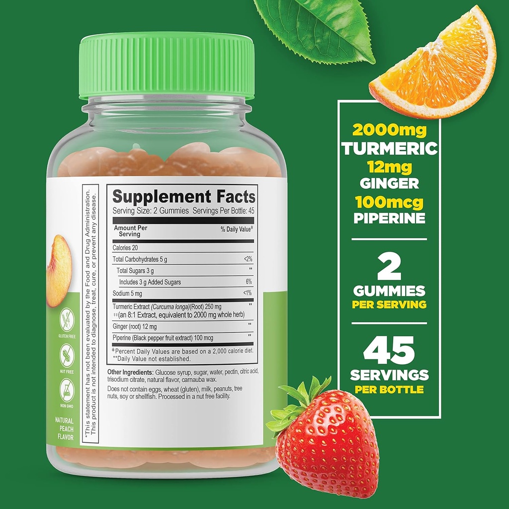 Lifeable Turmeric Curcumin + Calcium with Vitamin D, Gummies Bundle - Great Tasting, Vitamin Supplement, Gluten Free, GMO Free, Chewable Gummy 3