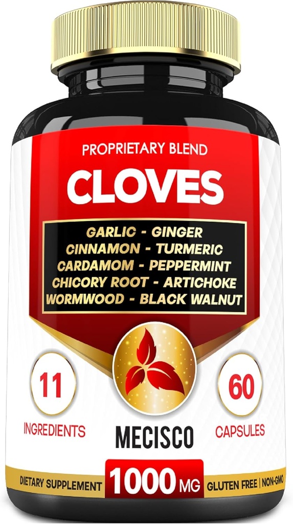 11in1 Clove Supplement for Digestive, Immune System with Cinnamon, Turmeric, Ginger, Cardamom, Garlic, Wormwood and More - 60 Capsules for 30 Days 2