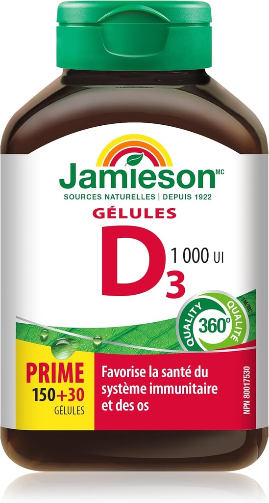 Jamieson Vitamin D 1000iu 180 Softgels 3
