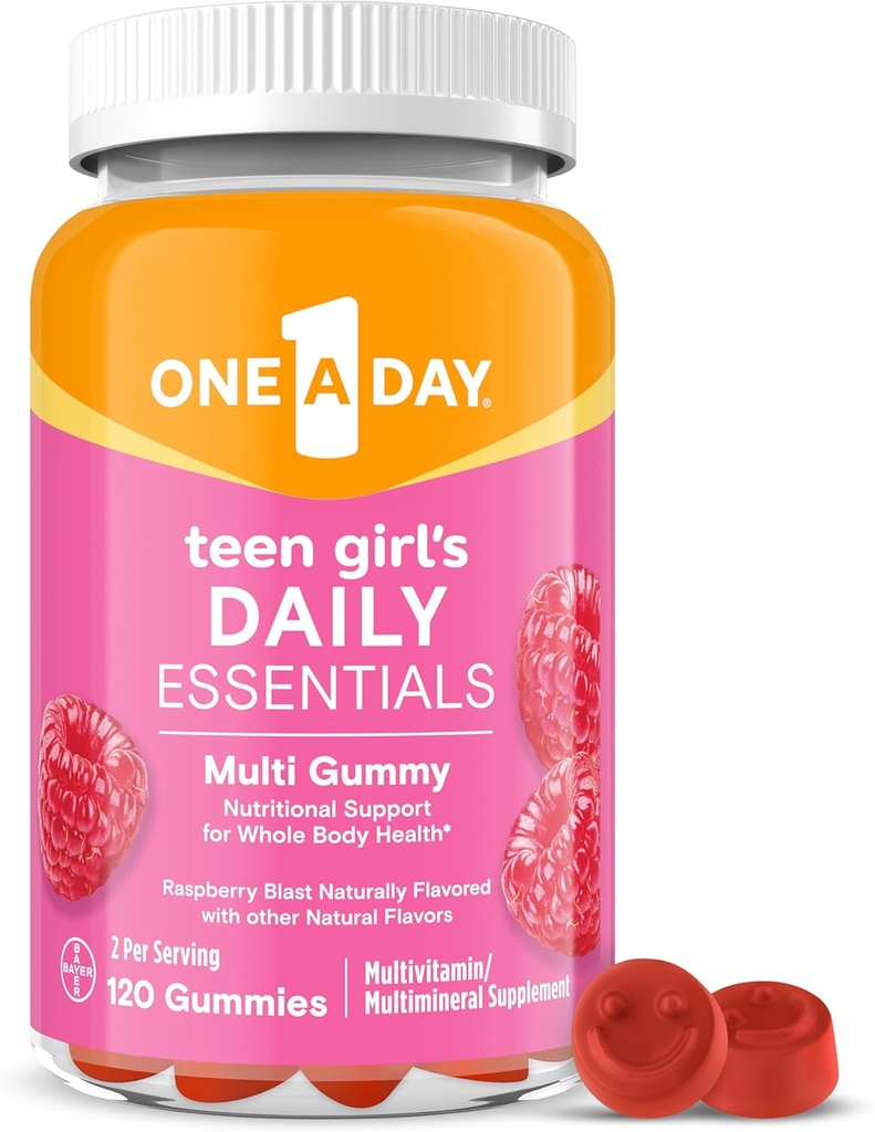 ONE A DAY Teen for Her Multivitamin Gummies, Gummy Multivitamins with Vitamin A, C, D, E and Zinc for Immune Health Support, Physical Energy & More, 60 Count (Pack of 2) 4