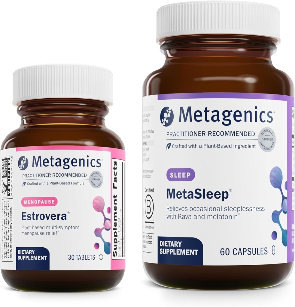 Metagenics Menopause Sleep Duo - HerWellness Estrovera & MetaSleep - 30 Tablets of Estrovera for Hot Flashes, Menopause Relief & Night Sweats - 60 Capsules of MetaSleep for Sleep Support 2
