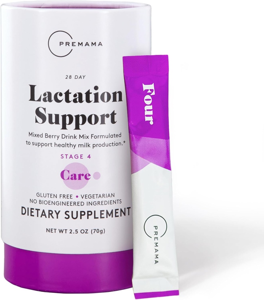 Premama Lactation Supplement, Dietary Support, Support Healthy Breast Milk, Essential Nutrients for Nursing Moms, Gluten-Free, Vegetarian, Mixed Berry Drink Mix, 28 Single-serve Packets 2