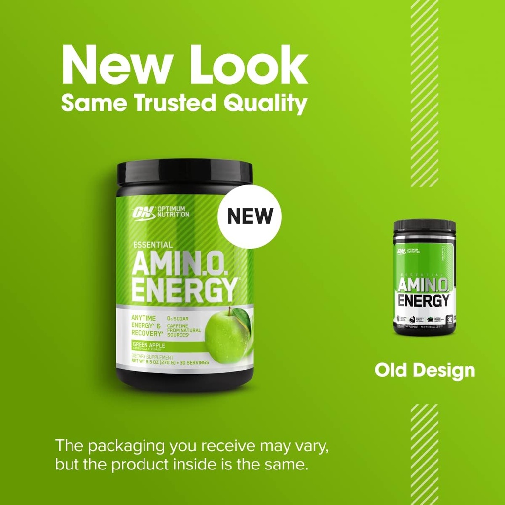Optimum Nutrition Amino Energy with Green Tea and Green Coffee Extract, Flavor: Green Apple, 65 Servings, 1.29 Pound (Pack of 1) (Packaging May Vary) 6