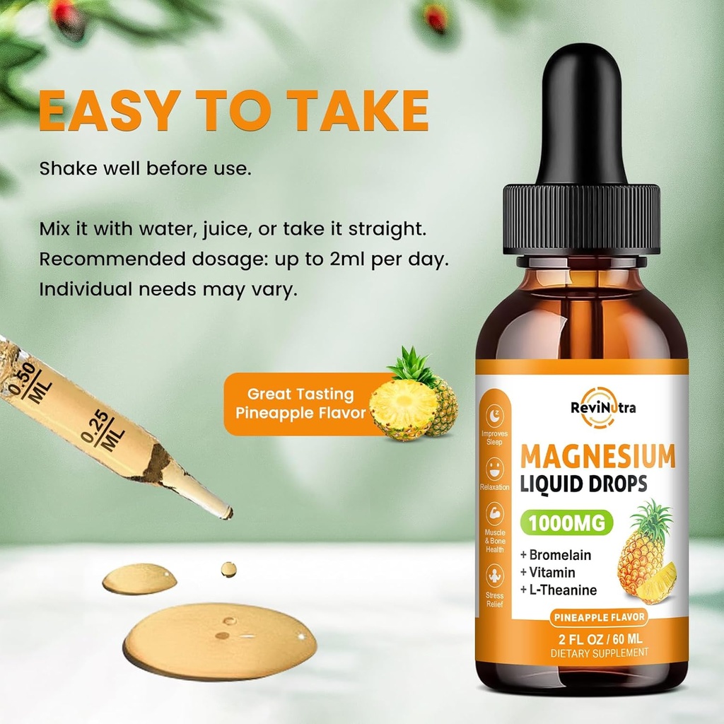 Liquid Magnesium & Iron Supplement Pineapple Flavor 5