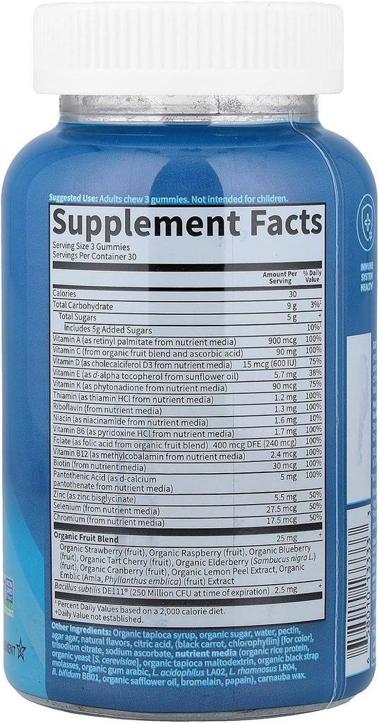 Men’s Multivitamin Gummy: Vitamins C, D, E, B & Zinc for Energy, Stamina & Stress, Probiotics for Digestive & Immune Health, Vitamin Code, Non-GMO, Gluten-Free, 90 Lemon Berry Gummies, 30 Day Count 4