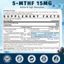 Magnesium Glycinate + L-MethylFolate 15mg & Methyl B12 Gummies, 4 Pack 6