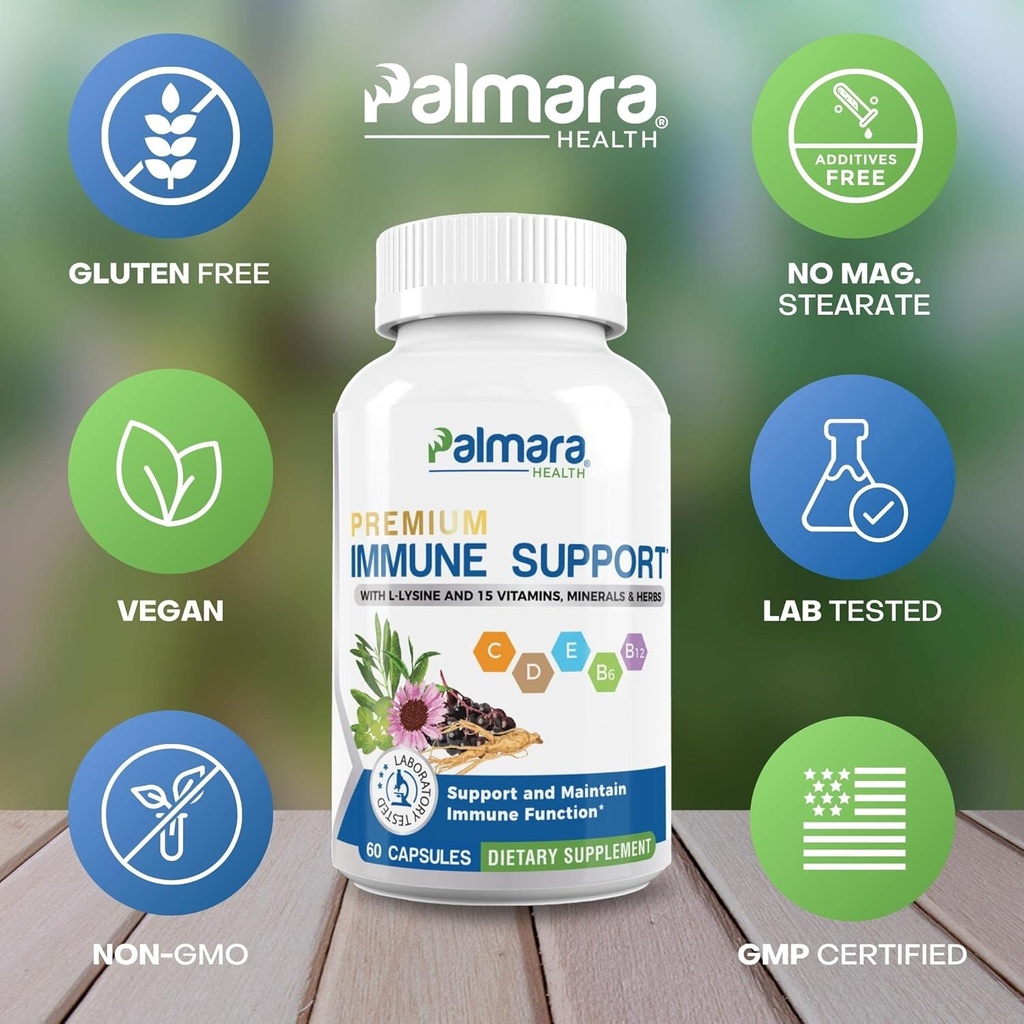 Natural Cure Labs Bundle: Clean L-Lysine + Immune Support 5