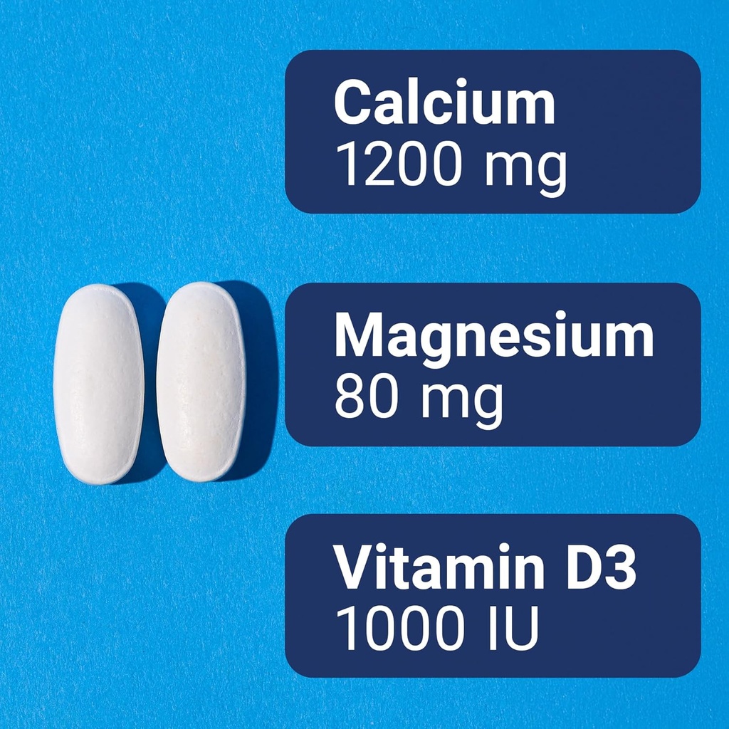 U.S. Doctors' Clinical 1200mg Calcium Citrate & Carbonate Complex with Magnesium & Vitamin D3 - Calcium Supplement for Bone Strength, Muscles & Nerves - Vegan, Non-GMO - 60 Tablets - 1-Month Supply 4