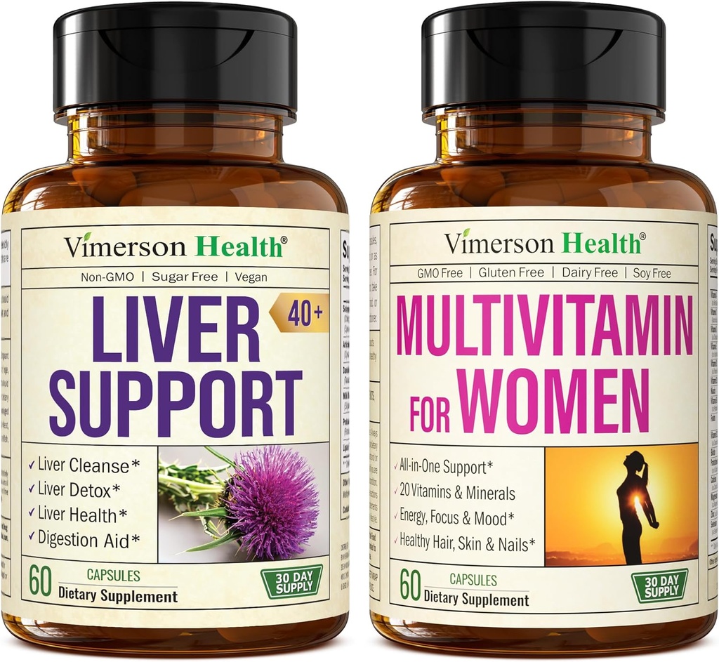 Liver Cleanse Detox & Repair Milk Thistle Supplement for Adults Over 40 & Multivitamin for Women 2