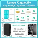 Monthly Pill Organizer 2 Times a Day with Weekly Pill Bag, 30 Day Pill Box Organizer with 32 Daily Compartments, One Month Pill Box Holder with Hard Travel Case 31 Days Medication Management 4