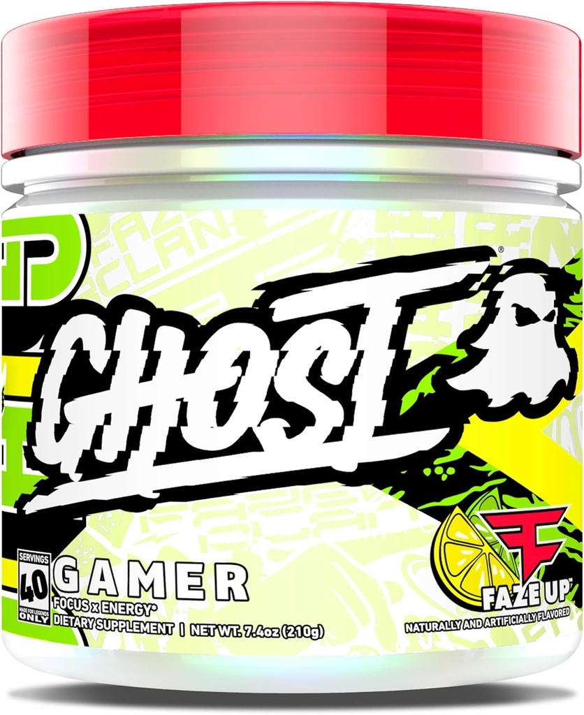GHOST Gamer Energy and Focus Support Formula, Faze Clan Faze Up - 40 Servings - Nootropics & Natural Caffeine for Attention, Accuracy & Reaction Time - Sugar, Soy & Gluten Free, Vegan 2