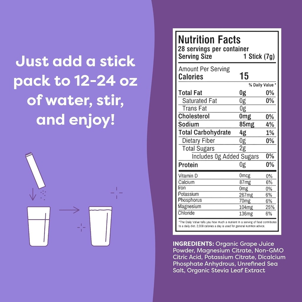 FlavCity Grape Electrolytes Drink Mix, 28 On-The-Go Stick Packs - Healthy Electrolytes Powder Packets Made with Real Fruit - Keto Powdered Drink with No Added Sugar, Gluten-Free 3