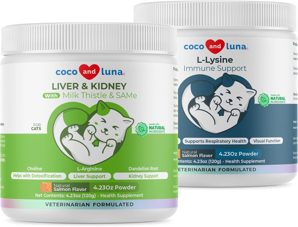 Immunity + Liver and Kidney Support for Cats - with Milk Thistle, Same, L-Arginine & Turmeric, and Dandelion Root for Detox. 2