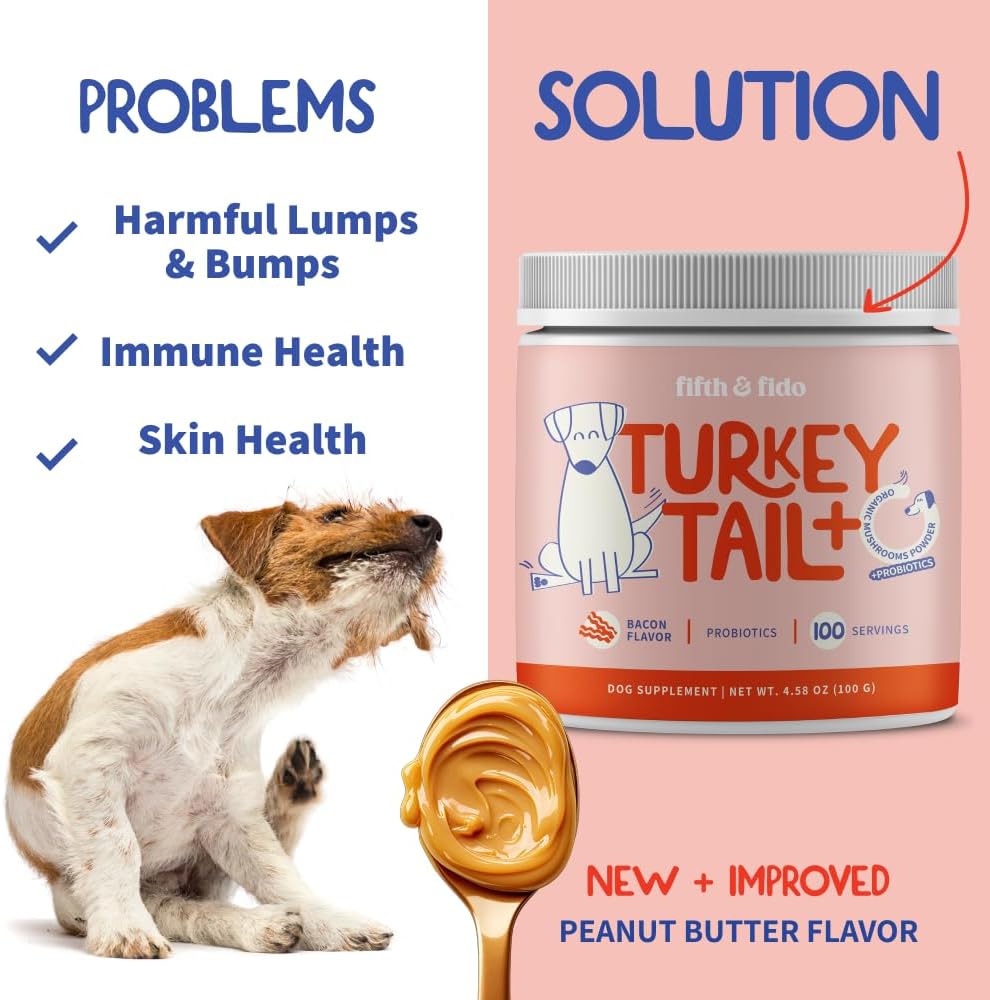 Turkey Tail Mushroom + Probiotics for Dogs – Lump & Lipoma Support, Gut & Immune Health, Energy & Vitality – Reishi + Turkey Tail Powder, 100 Servings 3