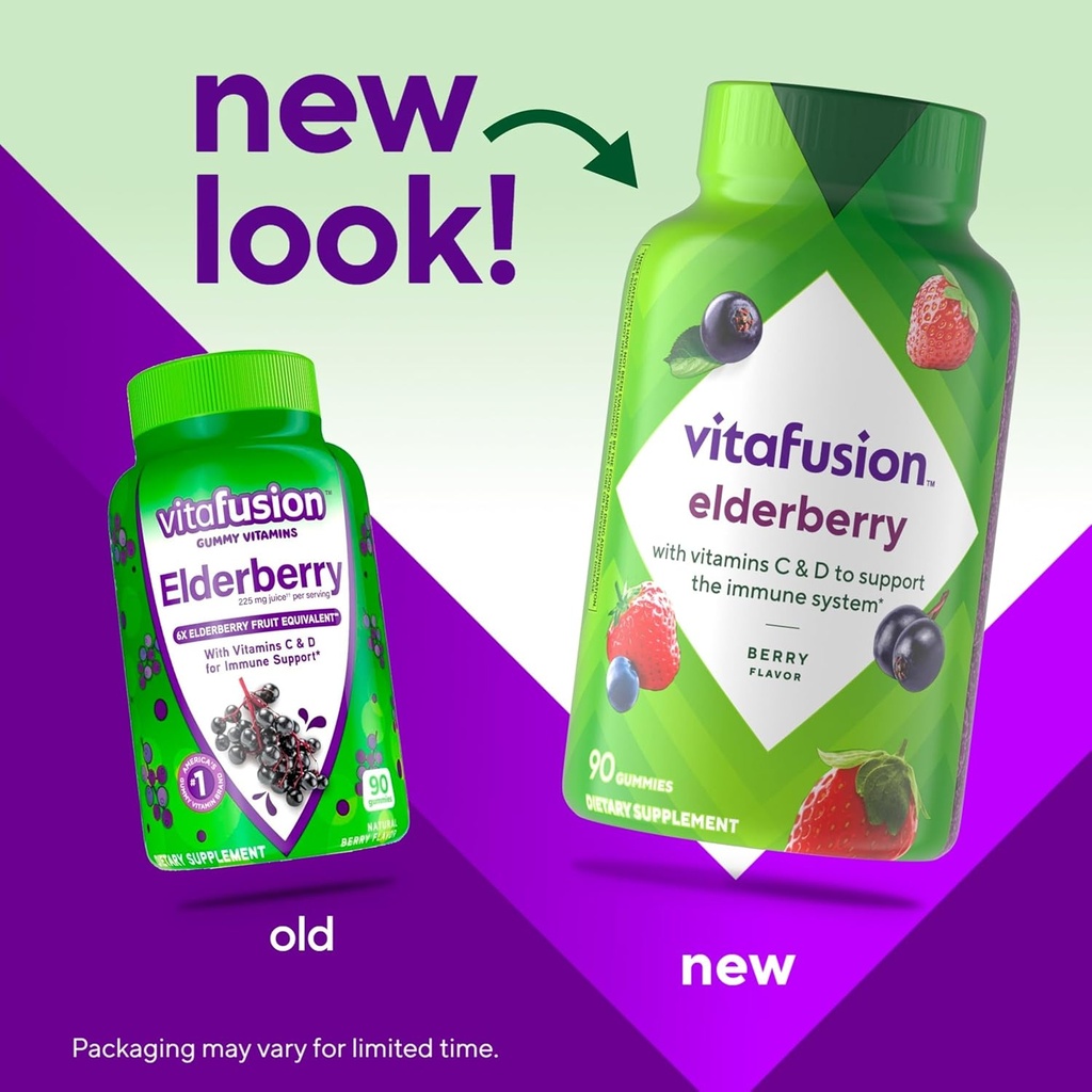 Vitafusion Elderberry Gummy Vitamins, 90ct Elderberry Gummy Vitamins, Chewables, 90 Count 3