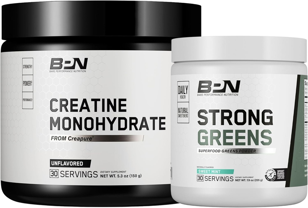 BARE PERFORMANCE NUTRITION BPN Creatine Monohydrate & Strong Greens Bundle 2