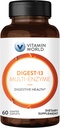 Vitamin World Digest-13 Multi-Enzyme, 1010mg Digestive Enzymes Blend with Amylase, Bromelain, Papain & Lipase for Digestion and Absorption, Digestive Enzymes for Bloating & Gas, 60 Caplets 2
