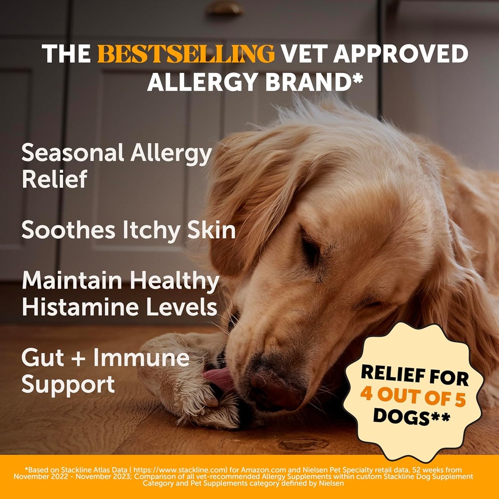 10 in 1 Multivitamin + Allergy Support Soft Chew Supplement Bundle - Skin & Seasonal Pollen Allergies - Itch Relief for Dogs - Joint, Digestive, Heart, Skin, Coat & Immune Support Vitamin 4