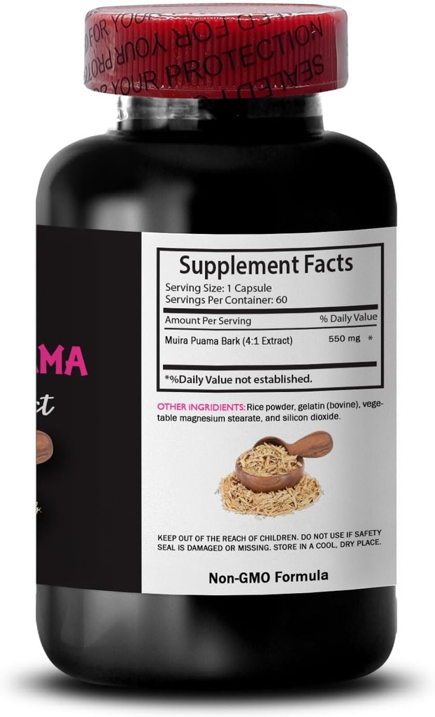 Plant Synergy Energy - MUIRA PUAMA BARK EXTRACT -, Herbal Awakening, Active Lifestyle Support, Balanced Boost Blend, Herbal Drive Activation, Botanical Lifestyle Support 1 Bottle 60 Capsules 5