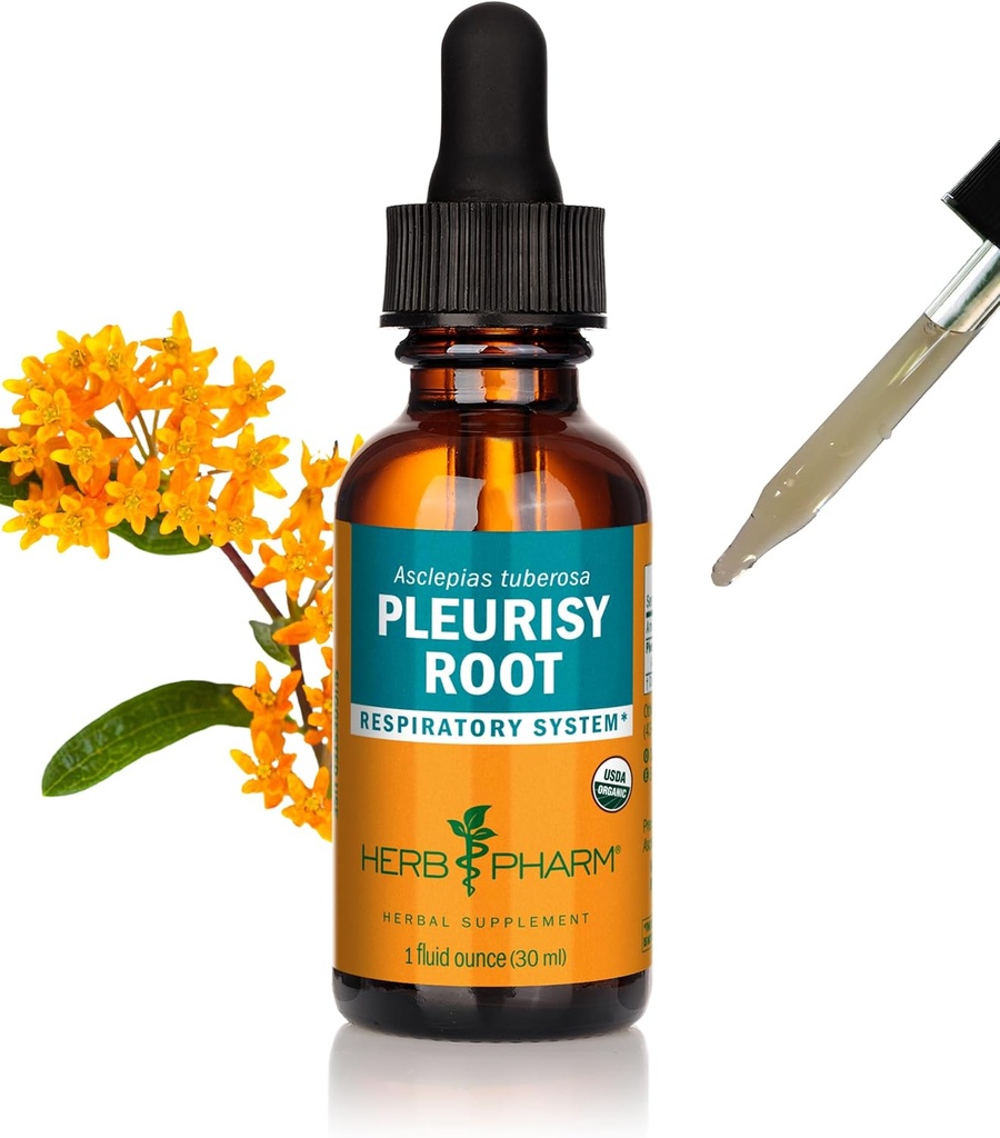 Herb Pharm Certified Organic Pleurisy Root Liquid Extract for Respiratory System Support 1 Fl Oz 2