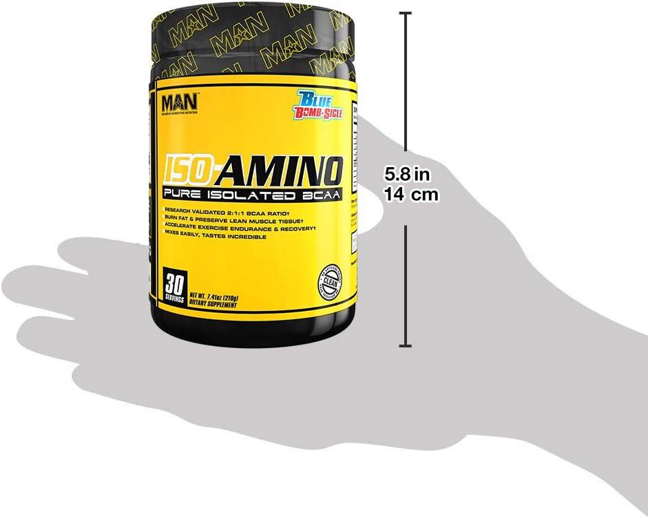 Man Sports ISO-Amino BCAA Amino Acid Powder, Blue Bomb-Sicle, 30 Servings, 210 Grams 6
