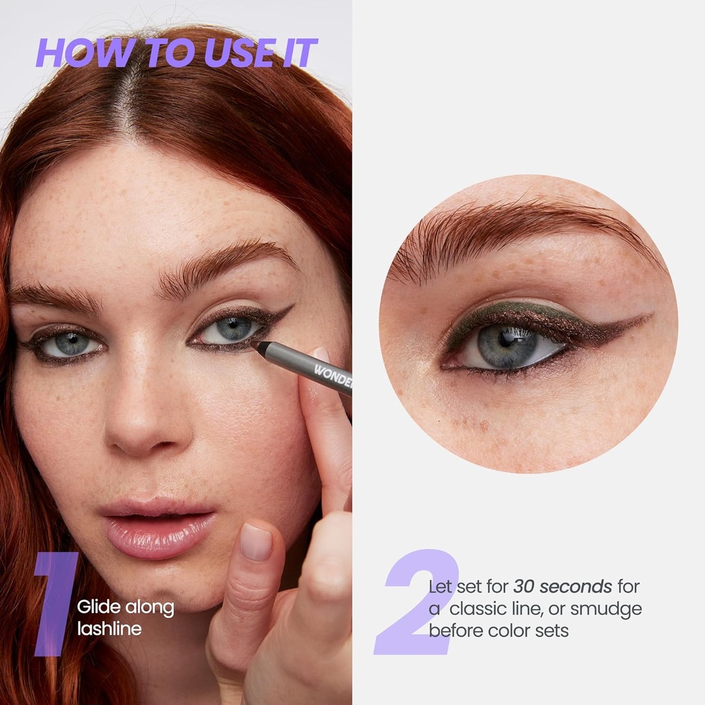 Wonderskin Eyeliner Pencil, 1440 Longwear Pink Eyeliner Pencil - Waterproof, Sharpenable & Smudge Proof 6