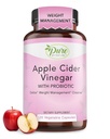 Pure By Nature Apple Cider Vinegar + Probiotic for Women & Men, Raw Apple Cider Vinegar Pills for Weight Management Support & Cleanse Support (120 Capsules) 2