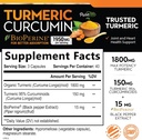 Turmeric Curcumin Supplement with BioPerine 1950mg, 95% Standardized Curcuminoids - Black Pepper for Advanced Absorption, Herbal Joint Support Complex, Nature's Tumeric Extract Non-GMO - 120 Capsules 3