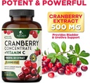 Cranberry Supplement Pills 25,000mg - High Potency Vitamin C Cranberry for Women & Men, Urinary Tract Health Support, Sugar Free, Gluten Free, Non-GMO, Cranberry Concentrate Extract - 120 Capsules 6
