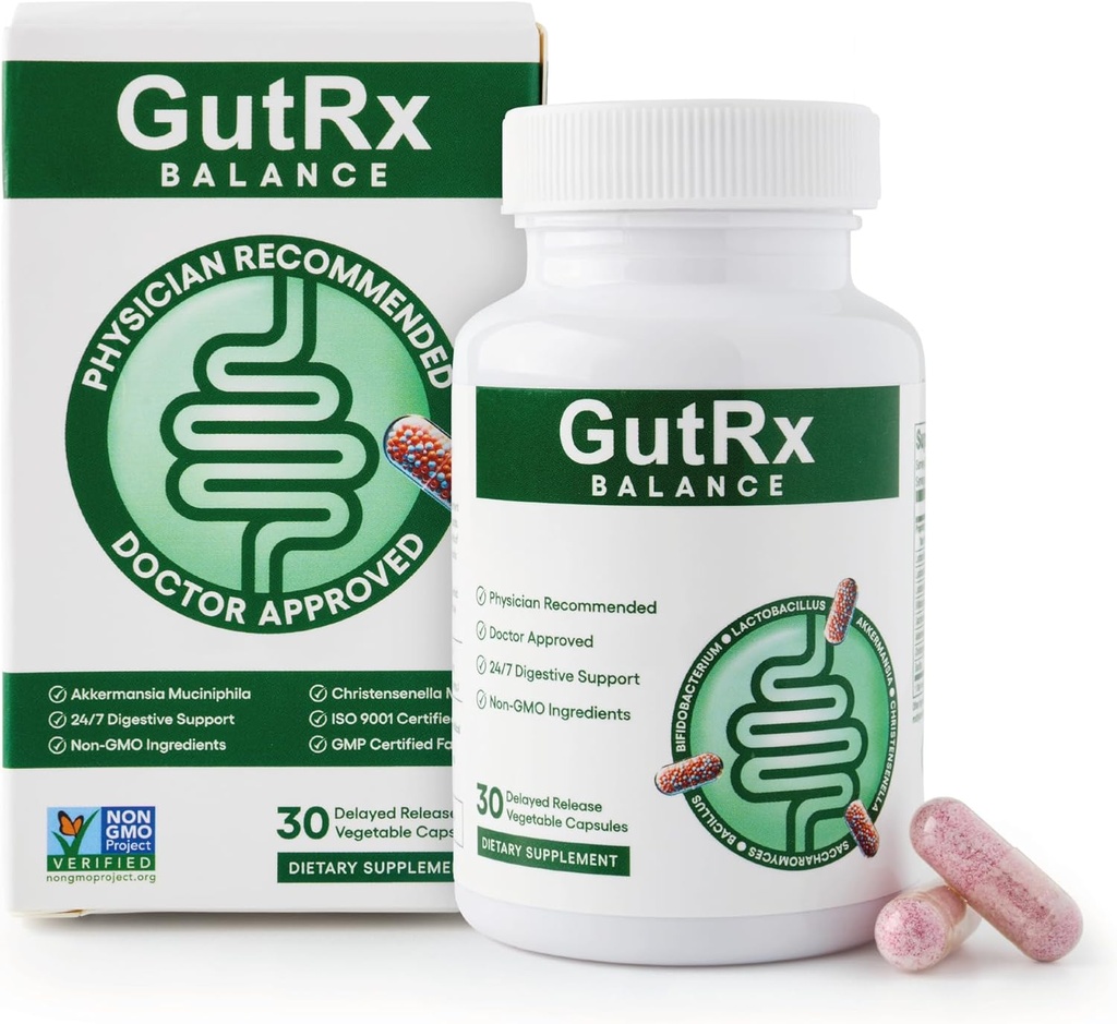 Balance – Probiotics for Women & Men with Akkermansia Probiotic & Christensenella, GLP-1 Alternative for Gut Health with Lactobacillus Plantarum, Gluten Free, Delayed-Release, 30 ct 2